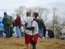 tapegaggedboy:  A couple of Tough Mudders sharing warmth in the frigid October air