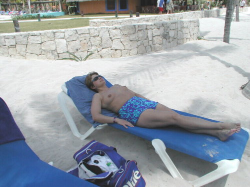 rickthepilot2001: Wife topless at beach My wife Mary topless in Cancun