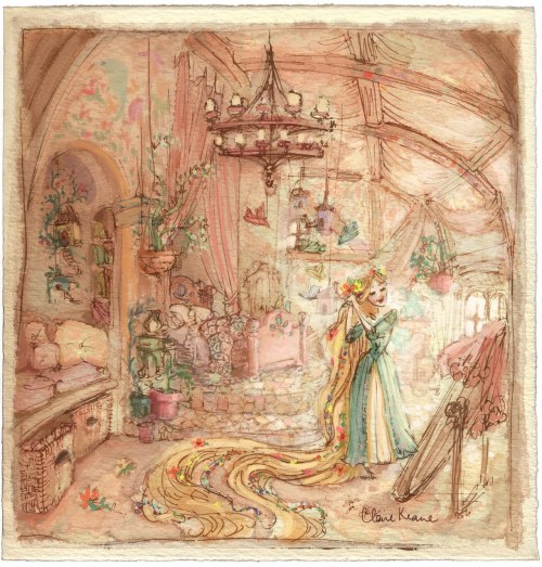 rikudaans:Concept art from Tangled by Claire Keane. I love how she can draw in different styles.