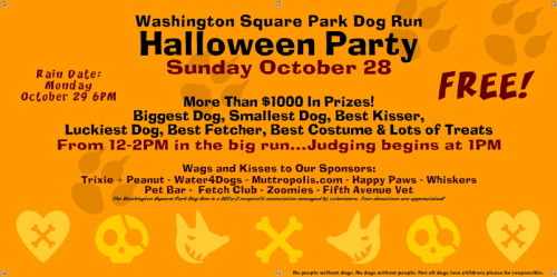 Sunday is Washington Square’s Halloween Dog Run Party & we are super excited to be a part of it. It will be much more cozy than the Tompkins Halloween Dog parade last Saturday.
We have helped out with this event and are excited to show off the...