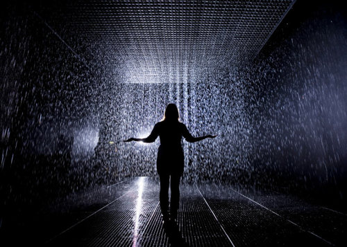 coffee-and-yoga:showslow:RainRoom by rAndom InternationalRainRoom offers an environment of perpetual