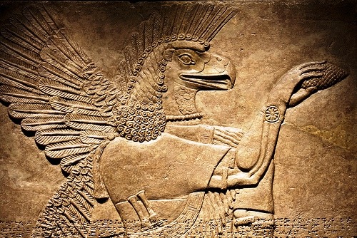 archaicwonder:Apkallu from the Fortress of Sargon The Apkallu are seven Sumerian sages, demigods who