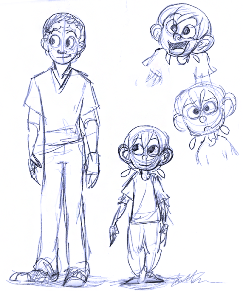 Little oc doodles. Yuka and her older brother.