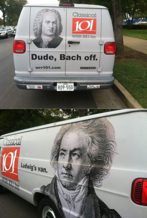 Bach Off - A classical radio station’s van spotted by calexifornia