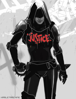 Now and again, I like to think on this game concept: female atheist protagonist fights against HOLY CORPORATIONS. (Her design is based on Lady Justice) 