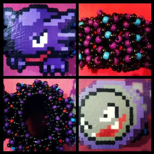 Haunter & Ghastly cuff I made for Larry, because he already has a Gengar cuff I made him. :333
