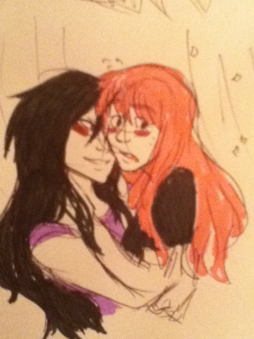 Cruddy ipod pic of a bubbline sketch  Marceline stahp flying so high up in the sky with pb u gonna get slapped shnsjhs