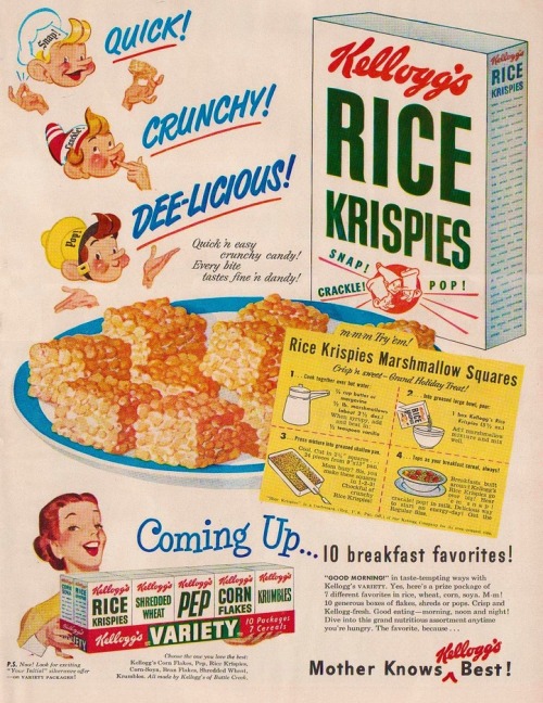 KellogsRice Krispies and Rice Krispie Treats, 1950s