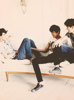 wufanexo:  Kai pulling up Sehun’s shirt and Sehun attempting to push Kai away with