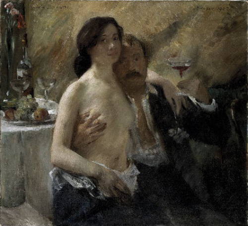 art-and-dream:wife-glass champagne 1902 by Lovis Corinth 1858 - 1925 allemand. painter
