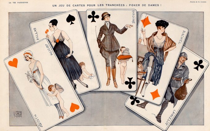 the-seed-of-europe:  A Game of Cards for the Trenches! Illustration by Georges Léonnec