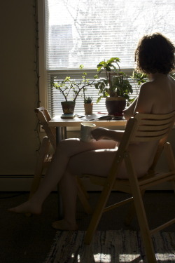 Naked Women Drinking Coffee