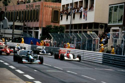 mcfailen-mercedes:Michael Schumacher and Mika Hakkinen on 3rd and 4th place at the 1994 Monaco Grand