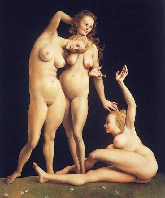 nude-body:  1998 John Currin, Three Friends 