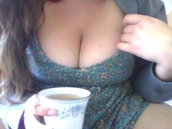 missellaandrews:  From when I had a tea party for Sir. :) Tea and tits. My favorite things.