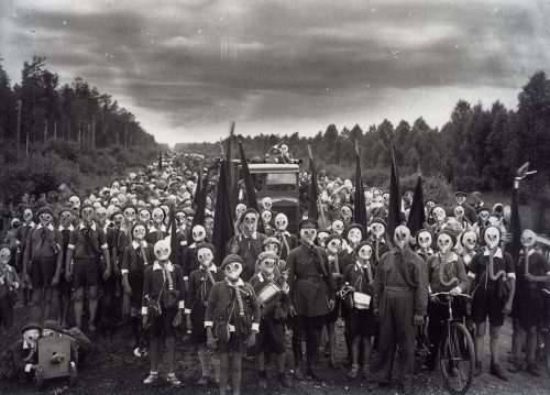 Sex Russian Pioneers in a Defense Drill by Viktor pictures