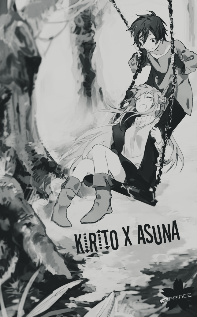 maidenxofxthexstaff:  Black and White ~ Simplicity is the best~ Kirito x Asuna ~chan!!