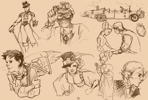 lettiebobettie:Steampunk SupernaturalTonight I made sketchiesI want more time to art. I want to art 