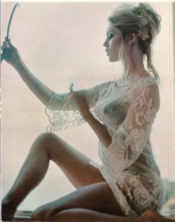 vintagebooty:  Brigitte Bardot Original Sheer Nude Pin-Up First Playboy Pictorial Appearance April 1969 8”x11” Now at: https://www.etsy.com/listing/113186104/brigitte-bardot-original-sheer-nude-pin 