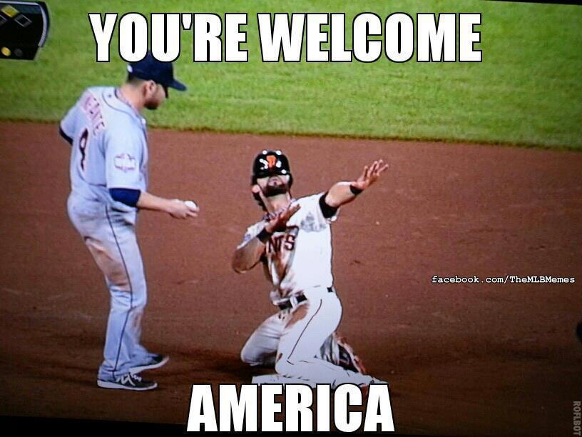 rocknrollercoaster:
“ Stolen base by Angel Pagan means free tacos for everyone!
”