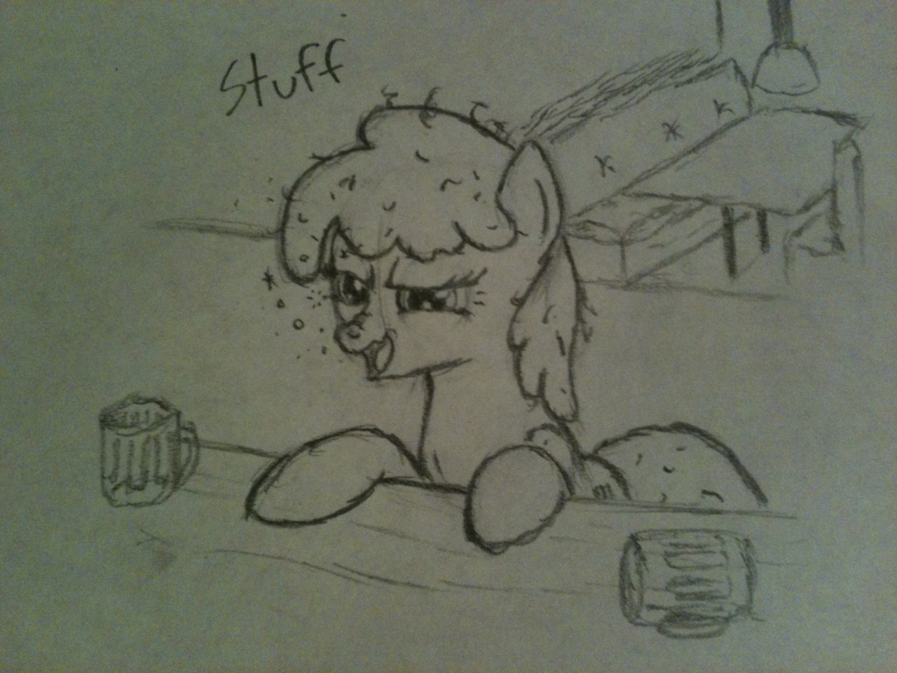 Berry, I love you but no. I wanted to draw a pony cynically snorting at another pony.