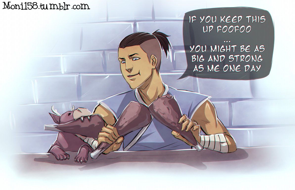 littlelionheartedavatar: s moni158:  More Foofoo and Sokka moments ;D  