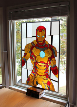 thehauntedrocket:  Stained Glass Heroes Stained Glass Panels by R. Evan Daniels Of Martian Glass Works 