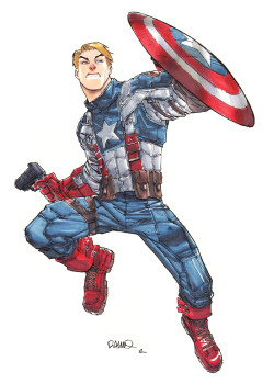 thezodiack:  Captain America - Steve Rogers; by Humberto Ramos 