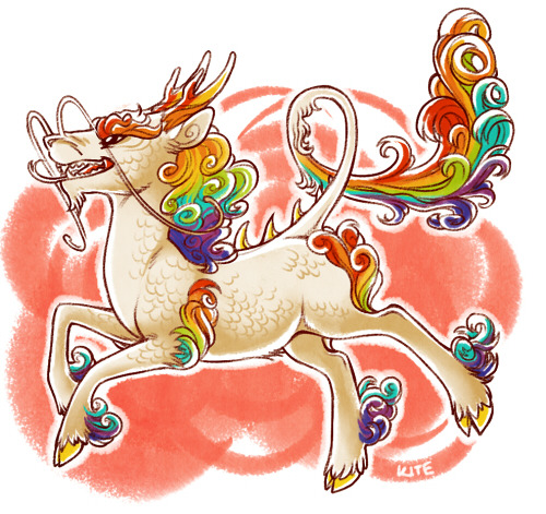 whitekitestrings:   TUMBLR IS FINALLY BACK PRAISE BE also here’s a qilin i drew.  