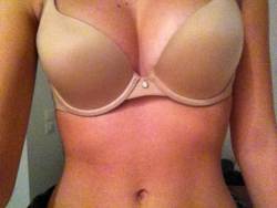 sexygirls249:  Got permission to show her nude. 5 ‘notes’ to take off her bra 