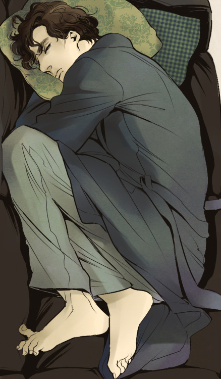 sweet-sweet-escape: likingthistoomuch: rainbowsurfer: Sherlock Holmes I just want to cover him with 