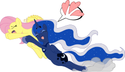 &gt;luna giving fluttershy a hug while flutts tries to get away ((full version))