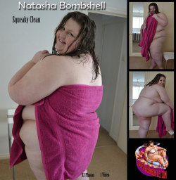 chubblynatasha:  Fresh out of the shower and feeling lovely and clean, I thought you might want to join me whilst I dry off! ;3 If you’d like to see more you can find the rest on Supersized Bombshells! &lt;3