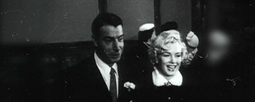 lovenormajeane:  Marilyn Monroe and Joe DiMaggio on their wedding day, January 14th 1954