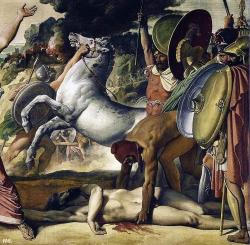 hadrian6:  Jean Auguste Dominique Ingres, The Triumph of Romulus over Acron (detail), 1812. Tempera on canvas, École des Beaux-Arts, Paris. 