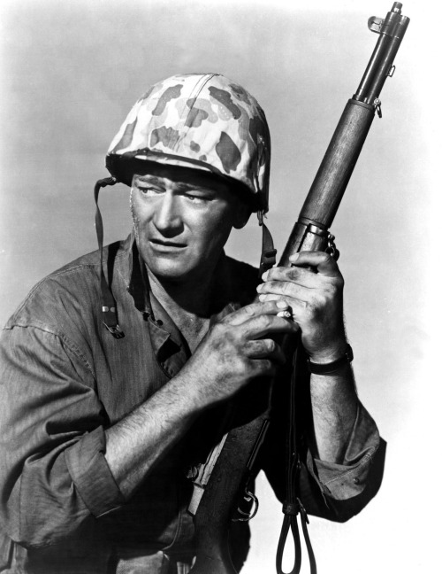 gunsandposes:John Wayne in a publicity still for Sands of Iwo Jima (1949)All right, saddle up, lets 