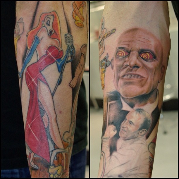 Xyleina on Twitter My friend purchased my Roger Rabbit artwork and  today he got it tattooed on him  he also got my X and his  friends S tattooed on him as