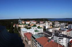 lahden:  View to lake Vesijärvi over the Lahti city center. Photo taken from the tower of Lahti City Hall. Photographer Ilona Reiniharju 30 June 2010