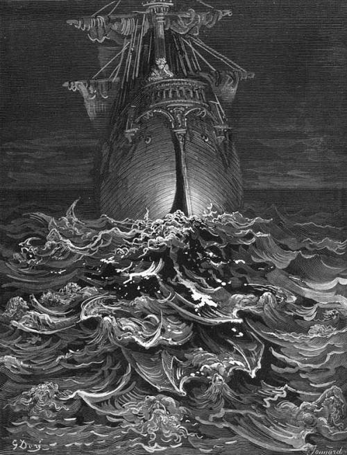 currentlyderomanus:The Rime of the Ancient Mariner, 1876, Gustave Dore‘I looked upon the rotting sea