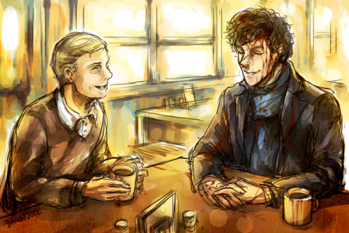 doctorsherlock-fanart: Delusional by inklou “He used to come in, order coffee, and remain quie