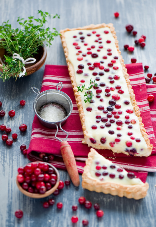 dearscience:  Cranberry tart with white chocolate 