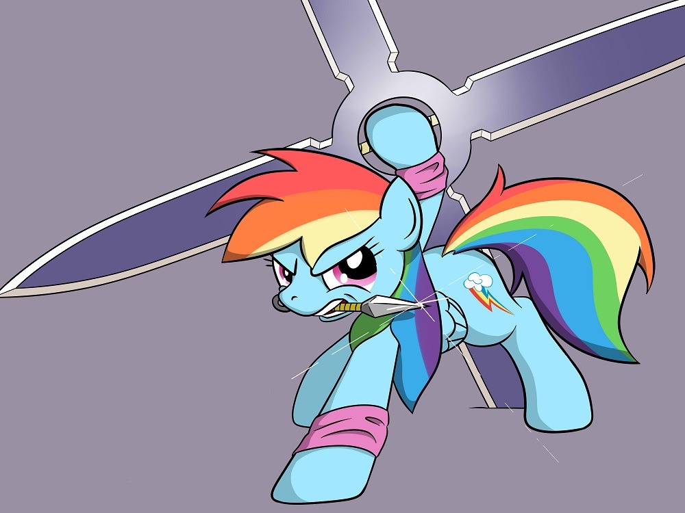 theponyartcollection:  MLP - Ninja Rainbow Dash Print (WIP) by ~FireBrandKun 