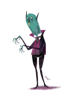 craigknowles:  Quick doodle of a slightly camp Nosferatu. 