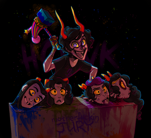 xamag-homestuck:I didn’t draw Tavros’ head, but there is his blood