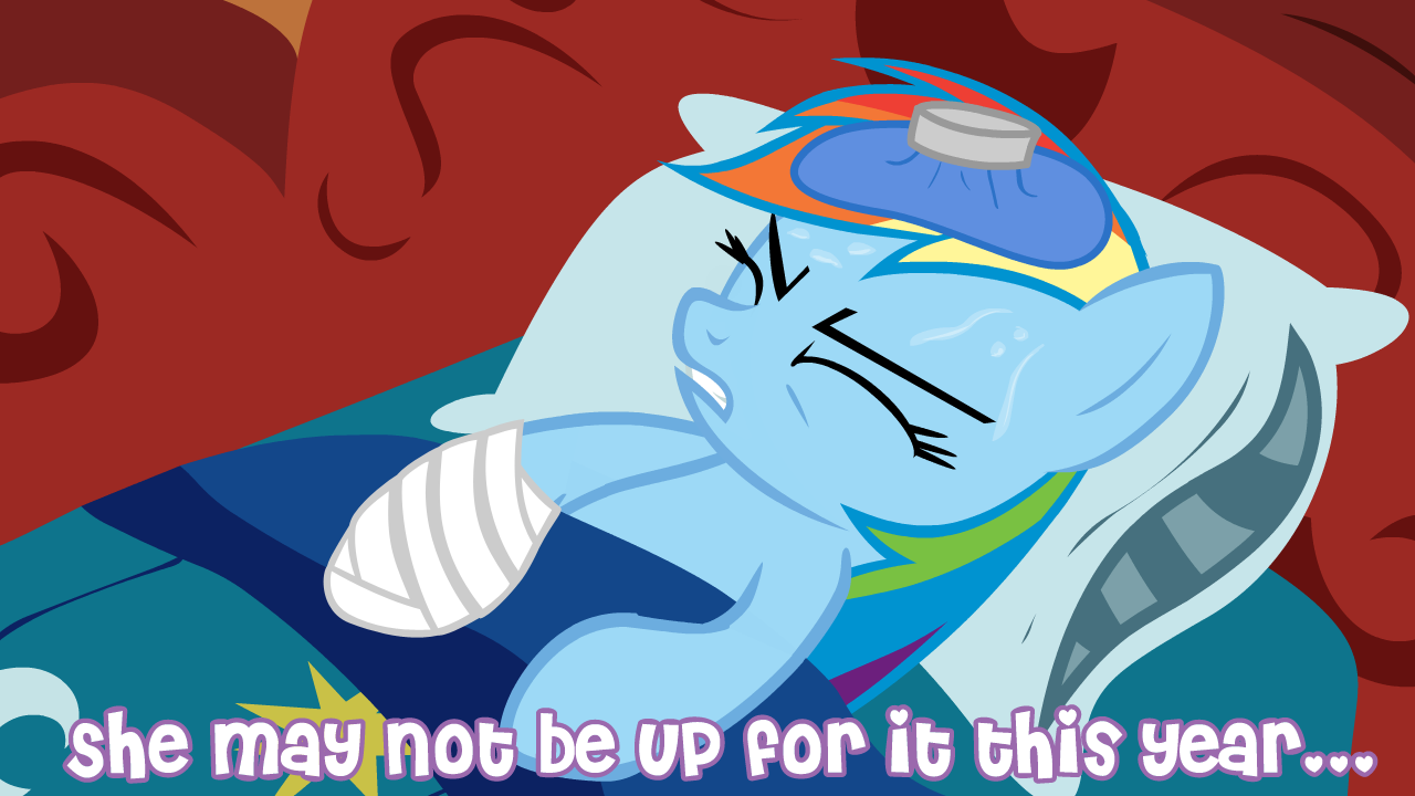 Aww, poor Dashie .-. Awesome costume though, Twi! :3