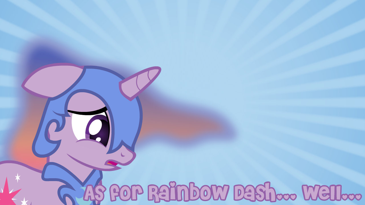 Aww, poor Dashie .-. Awesome costume though, Twi! :3