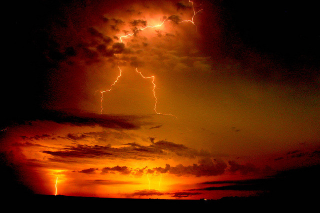 sapphire1707:  081911 - Supercell South of Axtell Nebraska - Wicked Lightning! by