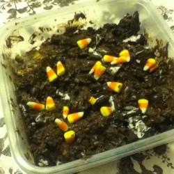 I made Halloween dirt for Samantha which