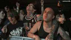 kellinsaidwristsare4bracelets:  misterpornographic:  austincarwilly:  austincarwilly:  Oli Sykes with the crowd - Bring Me The Horizon  oh my god the notes why does everyone like this so much  cause band members who love their fans enough to get out there