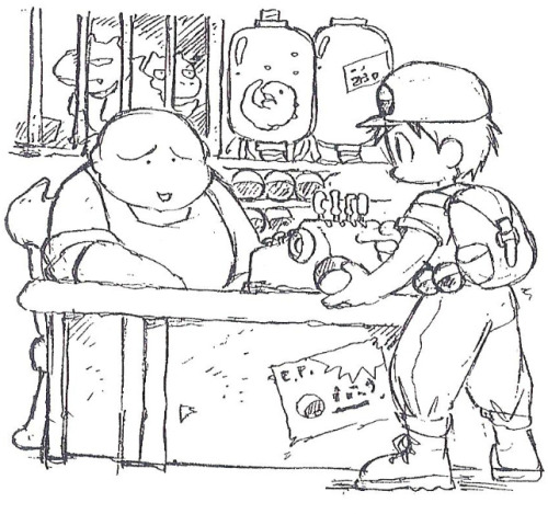 drawstin:  Original Pokemon (CapuMon) sketches, Satoshi Tajiri 